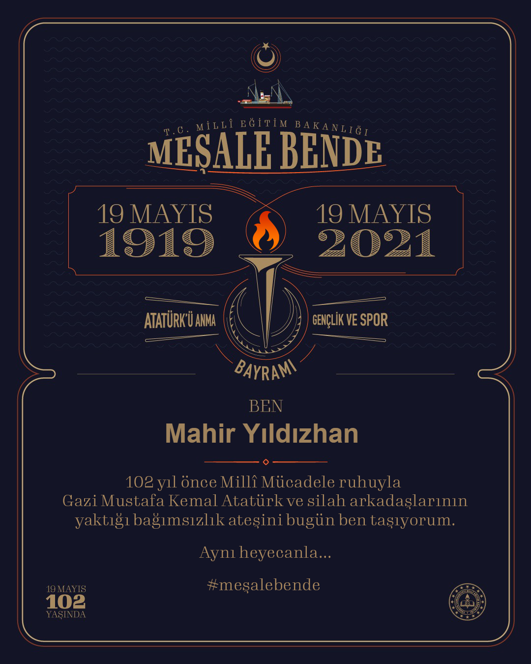 19 Mayıs 2021 Atatürk'ü Anma, Gençlik ve Spor Bayramı